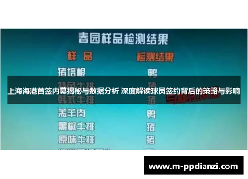 上海海港首签内幕揭秘与数据分析 深度解读球员签约背后的策略与影响