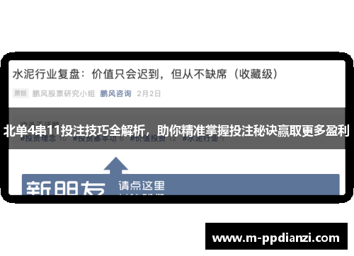 北单4串11投注技巧全解析，助你精准掌握投注秘诀赢取更多盈利