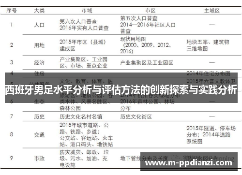 西班牙男足水平分析与评估方法的创新探索与实践分析